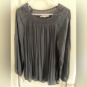 Loft long sleeve shirt. Looks gray in pic but is dark navy/black. Size S.